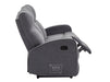 3+2 Recliner Sofa Set. 2 Piece Recliner Sofa Package Suite in Dark Grey Fabric with Drop-Down Table & Drink Holders - Parma