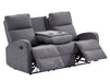 3+1 Recliner Sofa Set inc. Chair in Dark Grey Fabric with Drop-Down Table & Cup Holders - 2 Piece Parma Sofa Set