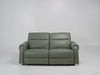 2 Seater Electric Recliner Sofa - Light Green with Adjustable Headrests & Chrome Feet Real Leather  - Turin - 9