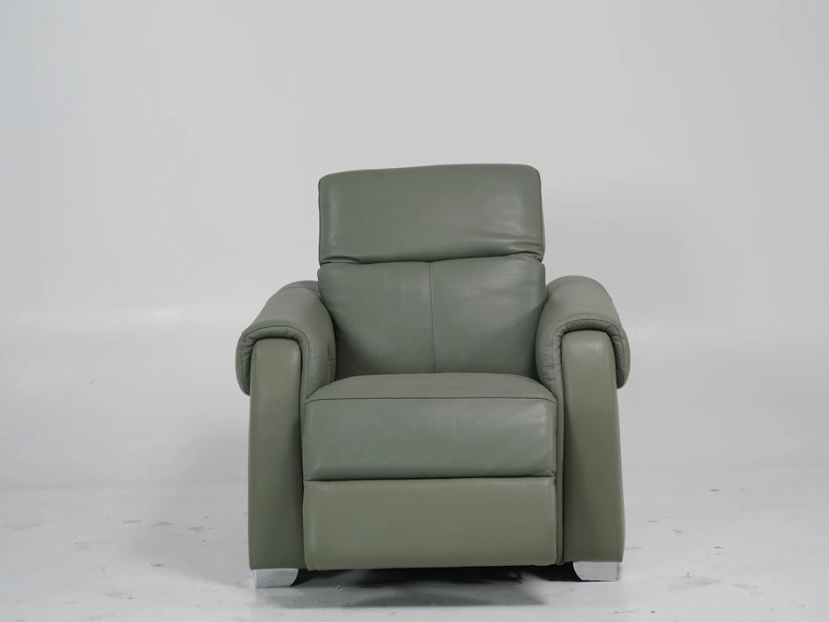 1 Seater Electric Recliner – Light Green with Adjustable Headrest & USB Ports - Turin - 10