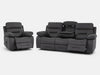 3+1 Seater Fabric Sofas with Drop-Down Table, Power Headrest, Power Recliner, Bluetooth, Socket Set, Storage Drawer, USB & Wireless Charging | Grey Fabric | Sicily | The Sofa Shop