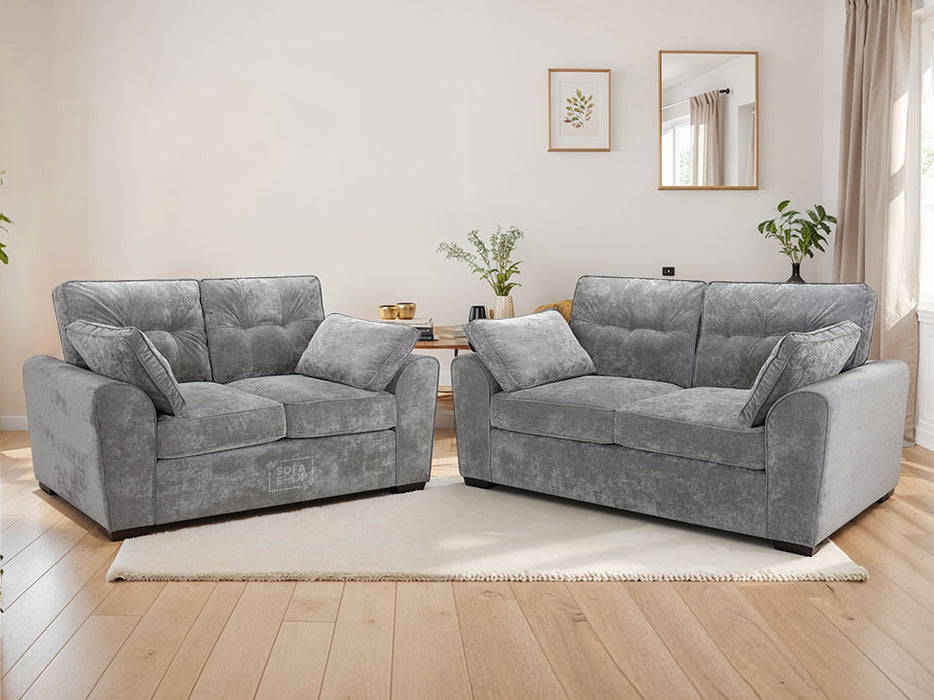 3+2 Seater Fabric Sofa In Grey - Maxwell