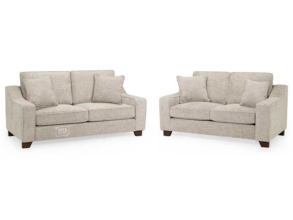 3+2 Seater Fabric Sofa in Beige Or Grey - Nebraska