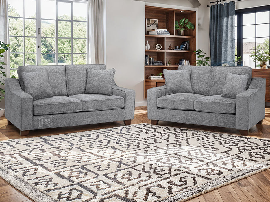 3+2 Seater Fabric Sofa in Beige Or Grey - Nebraska