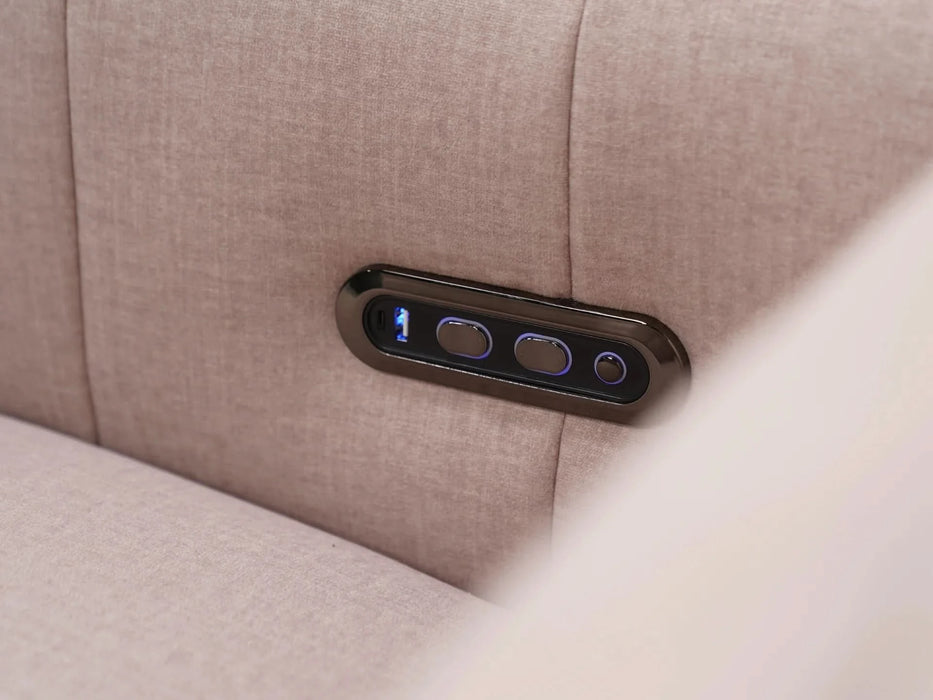 2+1 Electric Recliner Fabric Sofa Set | Pink Sofa with Adjustable Headrest & USB | Sample Sofa