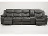4 Seater Electric Recliner Sofa in Grey Leather with Wireless Charging, USB Ports, Cup Holders, and 2 Drop-Down Tables | Slightly Used | Highgate | Second Hand Sofa 90