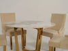 Gold Dining Table with 4x Cream Chesterfield Chairs | Can Be Cleaned - Chairs Slightly Dirty | Second Hand Sofas 57