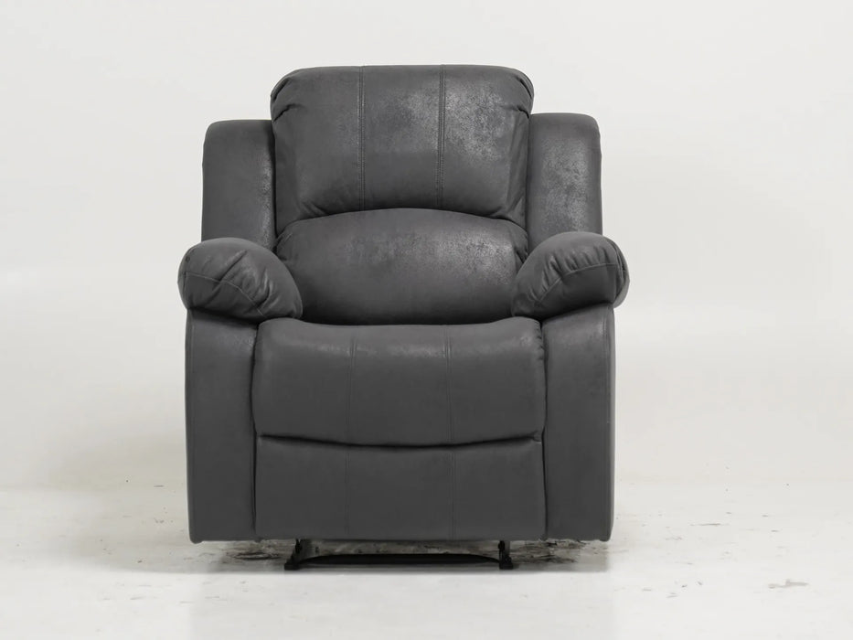 Recliner Chair in  Light Grey Plush Fabric | Trento | Sample Sofas 36