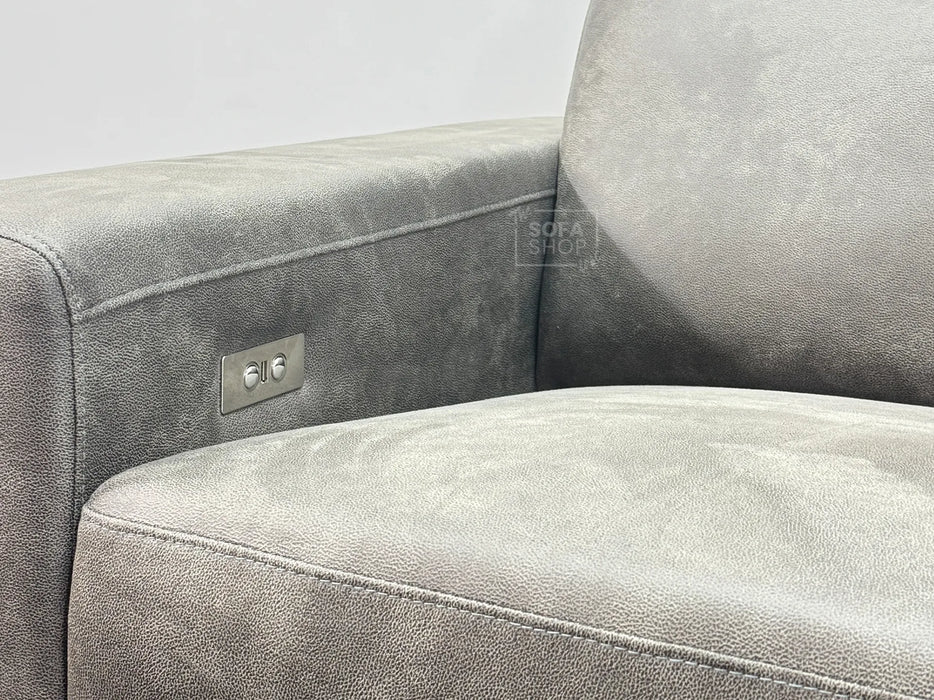 Grey Fabric Electric Recliner Chair - Light Damage on Left-Hand Panel - Ex Display Chair 100