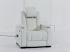 Electric Recliner Cinema Chair | Power Seat in White Real Leather with Massage + Power Headrest + Cup Holders + Storage Arms - Napoli - 29