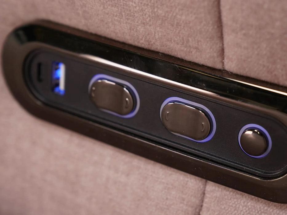 2+1 Electric Recliner Fabric Sofa Set | Pink Sofa with Adjustable Headrest & USB | Sample Sofa