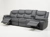 4 Seater Electric Recliner Sofa in Grey Leather | Different Colour Stitching on Left-Hand Facing and Right-Hand Facing Sides | Highgate | Second Hand Sofa 85 (New – Mismatched Stitching)