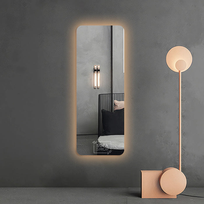 Frameless Rectangular Mirror with Adjustable Lighting - 70x180cm