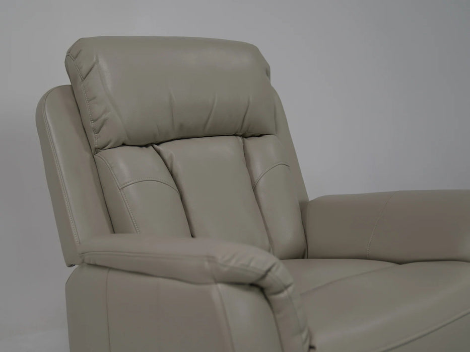 Cream Leather Reclining Rocker & Swivel Chair - 14