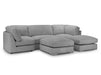 Fabric U Shape Fullback Sofa in Beige Or Grey - Inga