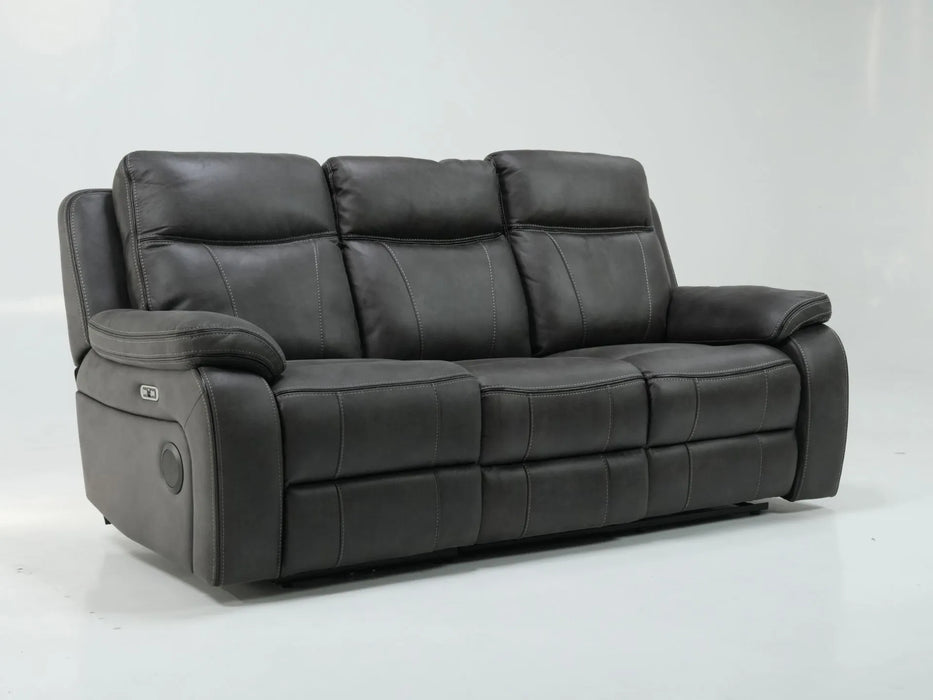 3 Seater Hi-Tech Sofa | Electric Recliner Home Cinema Seat in Grey Fabric | Uneven Seats + Speakers Not Working | Vinson | Second Hand Sofas 208