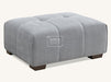 Grey Boucle Fabric Footstool - Leonard