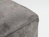 Large Grey Plush Velvet Footstool - 40