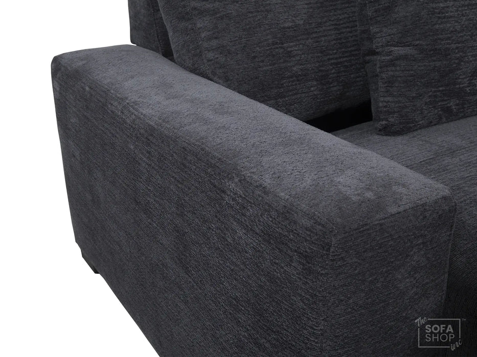 Extendable Electric Sofa Bed Chair in Grey Chenille Fabric | 1 Seater Hi-Tech Sliding Couch Perfect for Home Theatre Seating | USBc Charging Ports | Palma