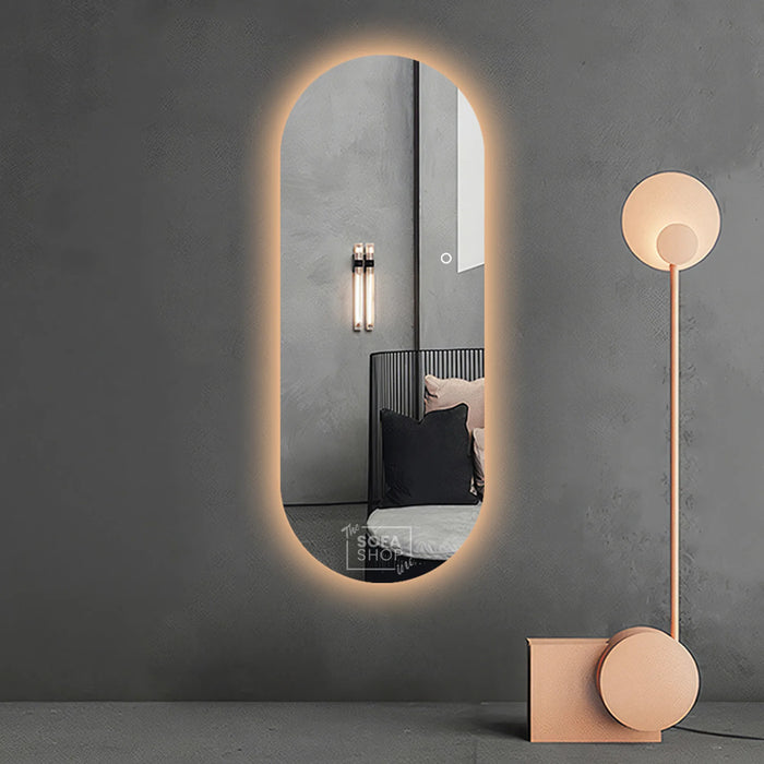 Full-Length Frameless Oval Mirror - 70x180cm