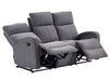 3+1 Recliner Sofa Set inc. Chair in Dark Grey Fabric with Drop-Down Table & Cup Holders - 2 Piece Parma Sofa Set