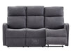 3+2 Recliner Sofa Set. 2 Piece Recliner Sofa Package Suite in Dark Grey Fabric with Drop-Down Table & Drink Holders - Parma