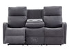 3+2 Recliner Sofa Set. 2 Piece Recliner Sofa Package Suite in Dark Grey Fabric with Drop-Down Table & Drink Holders - Parma - Sofa Sale