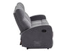 3+2 Recliner Sofa Set. 2 Piece Recliner Sofa Package Suite in Dark Grey Fabric with Drop-Down Table & Drink Holders - Parma - Sofa Sale