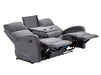 3 2 1 Recliner Sofa Set. 3 Piece Recliner Sofa Package Suite in Dark Grey Fabric with Drop-Down Table & Drinks Holder - Parma