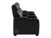 3 Seater Electric Recliner Sofa & Cinema Seats Smart Cinema Sofa With USB, LED Lights & Console in Black Real Leather - Rimini