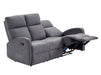 3 2 1 Recliner Sofa Set. 3 Piece Recliner Sofa Package Suite in Dark Grey Fabric with Drop-Down Table & Drinks Holder - Parma