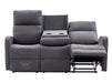 3+2 Recliner Sofa Set. 2 Piece Recliner Sofa Package Suite in Dark Grey Fabric with Drop-Down Table & Drink Holders - Parma