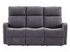 3 2 1 Recliner Sofa Set. 3 Piece Recliner Sofa Package Suite in Dark Grey Fabric with Drop-Down Table & Drinks Holder - Parma