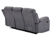 3+1 Recliner Sofa Set inc. Chair in Dark Grey Fabric with Drop-Down Table & Cup Holders - 2 Piece Trento Sofa Set