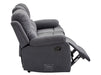 3 Seater Recliner Sofa in Dark Grey Fabric with Drop-Down Table & Cup Holders - Trento