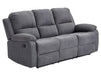 3 2 1 Recliner Sofa Set. 3 Piece Recliner Sofa Package Suite in Dark Grey Fabric with Drop-Down Table & Drinks Holder - Trento