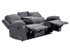 3 2 Recliner Sofa Set. 2 Piece Recliner Sofa Package Suite in Dark Grey Fabric with Drop-Down Table & Drink Holders- Trento