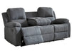 3 Seater Recliner Sofa in Dark Grey Fabric with Drop-Down Table & Cup Holders - Trento