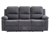 3+1 Recliner Sofa Set inc. Chair in Dark Grey Fabric with Drop-Down Table & Cup Holders - 2 Piece Trento Sofa Set