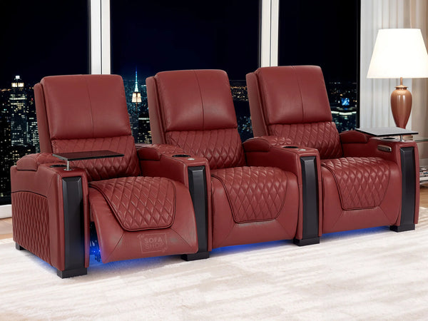 Seat Recliner Sofa Home Theatre Style with Cooling Cup Holders