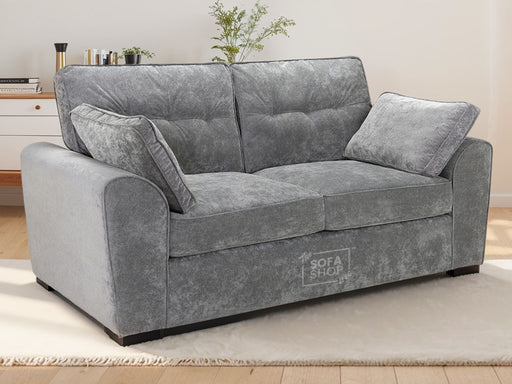 3 Seater Grey Fabric Sofa - Maxwell