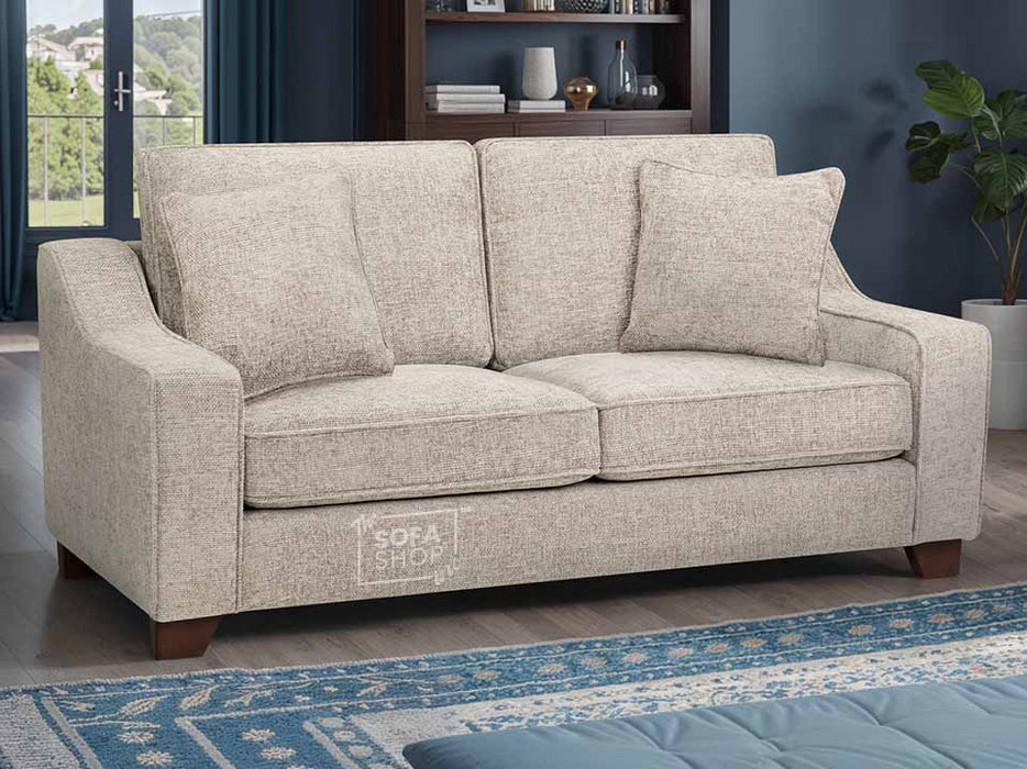 3 Seater Fabric Sofa in Beige Or Grey - Nebraska