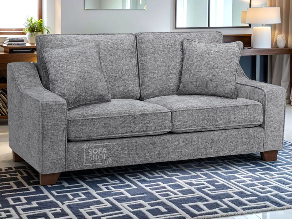 3 Seater Fabric Sofa in Beige Or Grey - Nebraska