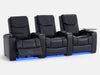 3+2 Piece Electric Home Cinema Theatre Sofa Set | Black Real Leather Couch Suite with Reclining Seats & USB Charging Ports | Torino | Sofa Shop