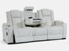 3+2 Seater Leather Sofa Packages with Power Headrest, USB Ports, Electric Reclining, Massage Seat, Bluetooth Speaker, Socket Set & Storage Drawer | White Real Leather Sofas | Napoli | The Sofa Shop