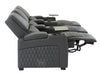 3+1 Seater Electric Recliner Sofa Set & Cinema Seats in Grey Real Leather With Chilled Cuphoders & Power Headrests - Assisi