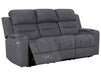 3+1 Electric Recliner Sofa Set in. Cinema Seat in Dark Grey Woven Fabric. 2 Piece Cinema Sofa with LED Cup Holders & Storage - Lawson