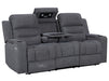 3 2 Seater Electric Recliner Sofa Set. 2 Piece Sofa Package Suite in Grey Woven Fabric With Power Headrest, USB, Console & Cup Holders - Lawson