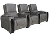 3 Seater Electric Recliner Sofa & Cinema Seats Smart Cinema Sofa With Power Lumbar Support & Console in Grey Real Leather - Assisi