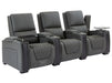 3 2 1 Seater Electric Recliner Sofa Set & Cinema Seats in Grey Real Leather With Power Lumbar Support, Chilled Cupholders & Power Headrests - Assisi